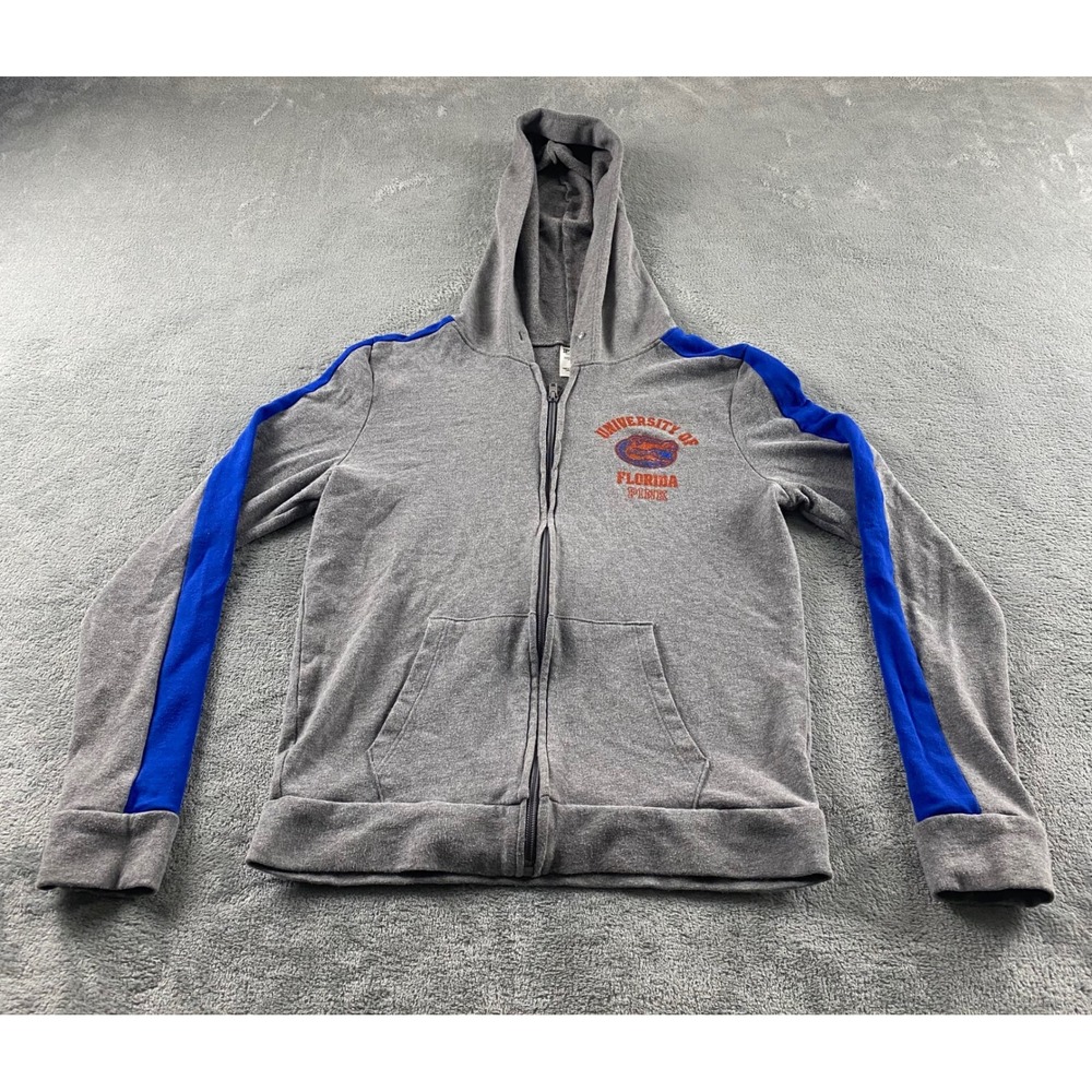 PINK Victoria's Secret University of Florida Gators Zip Hoodie Gray Blue Small